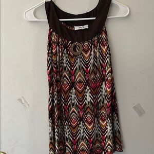 Ally B Brown and Pink Geometric Top